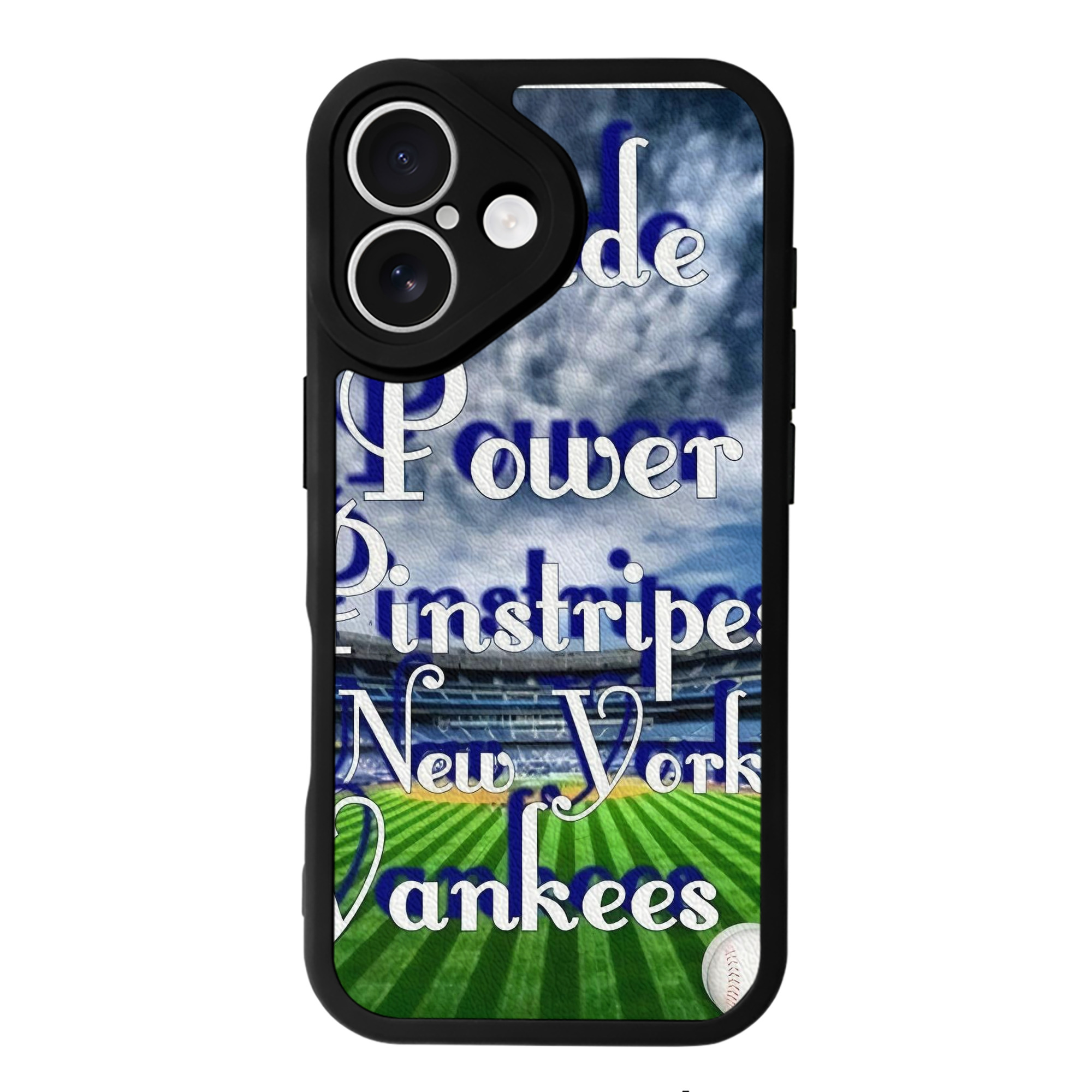 New York Yankees 309 IPhone 16 Silicone Leather Case – UV Print, Lambskin Texture – Perfect Fit, Wireless Charging Compatible, Scratch Resistant, Precise Cutouts – Stylish Protection For IPhone 16